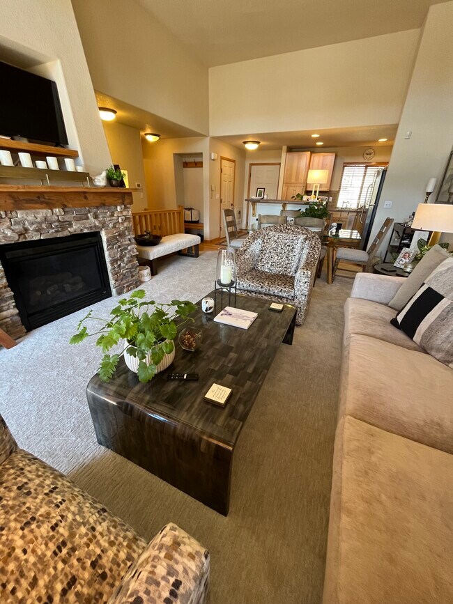 Cozy living area with fireplace