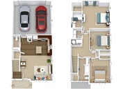 C2 3 Bedroom 2.5 Bath w/ 2 Car Garage