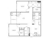 Two Bedroom Two Bath (1073 SF)