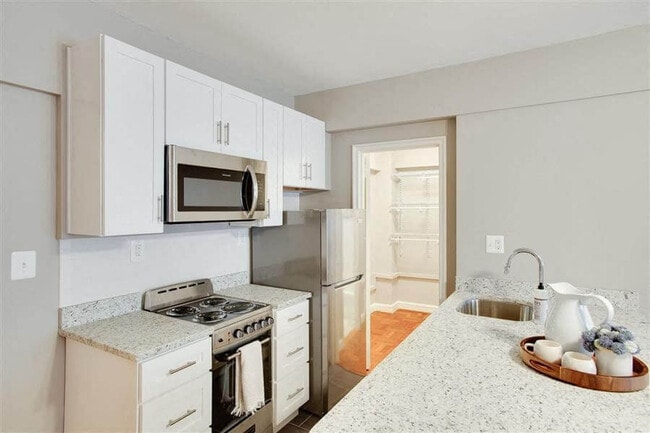 Updated kitchen with stainless steel appliances