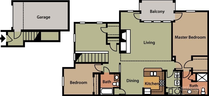 Floor Plan - Two Bedroom and Den (B3)
