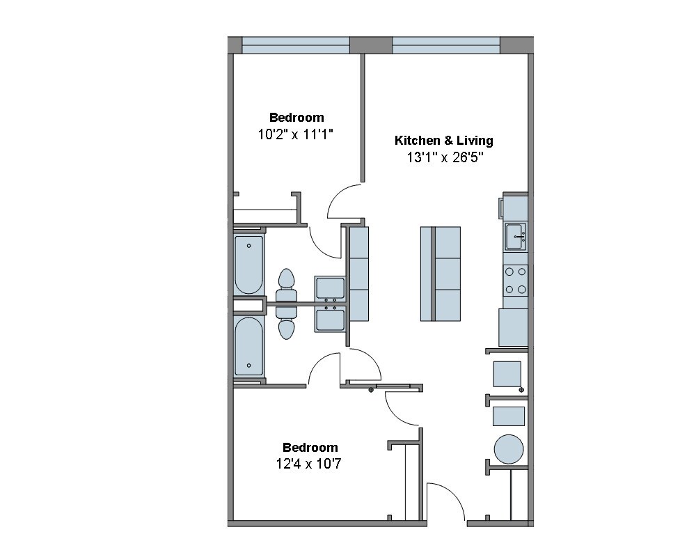 Floor Plan - 2 Bed / 2 Bath