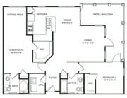 2 Bedroom / 2 Bath / 1203 Sq.Ft.