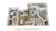 A 3D floor plan rendering of The Florence.