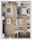 Gusto 3 - 687 square foot one bedroom, one bath apartment