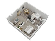Venice - 1 Bed 1 Bath - 500 Sq. Ft.