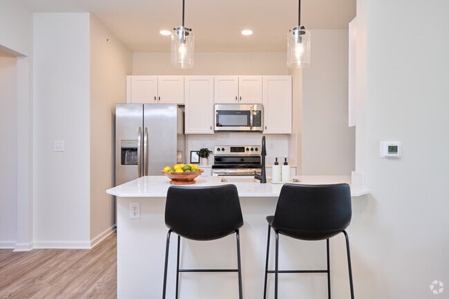 Floor Plan A - 2 BR, 2 BA - 1100 SF. Kitchen.
