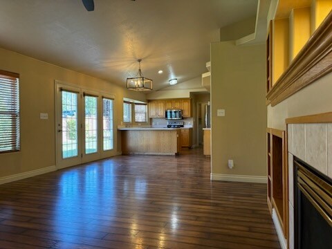 open floor plan showing dining & kitchen area, taken from family room area - 1261 W 1225 S