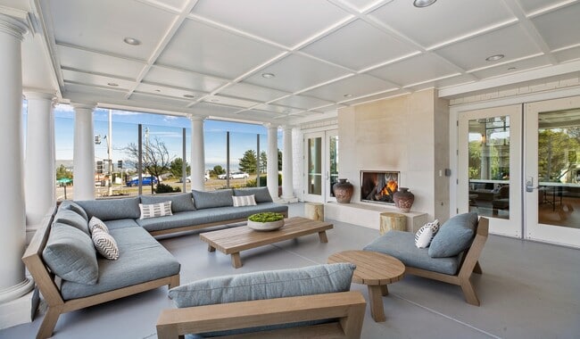 Sitting by the fire place lounge provides the perfect mood for those breezy summer nights