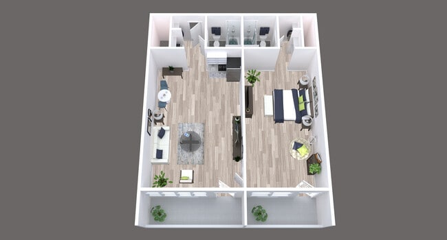 One Bedroom/Two Bathroom - Indigo 810 sq ft.