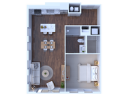 1 bedroom 1 bath C8 808 sqft