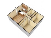 2 Bedroom Seminole Floor plan 3D