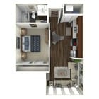 524 square foot one bedroom, one bath apartment home