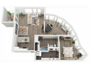 1 Bed + Den / 1 Bath - 1,071 SF