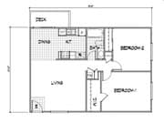2 habitaciones/1 baño