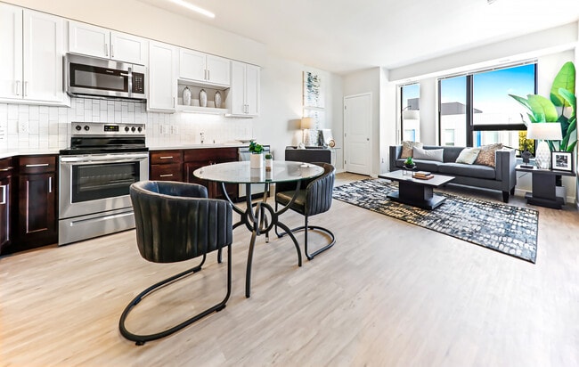 Kitchen and Living Room - PURE Lowry Apartments