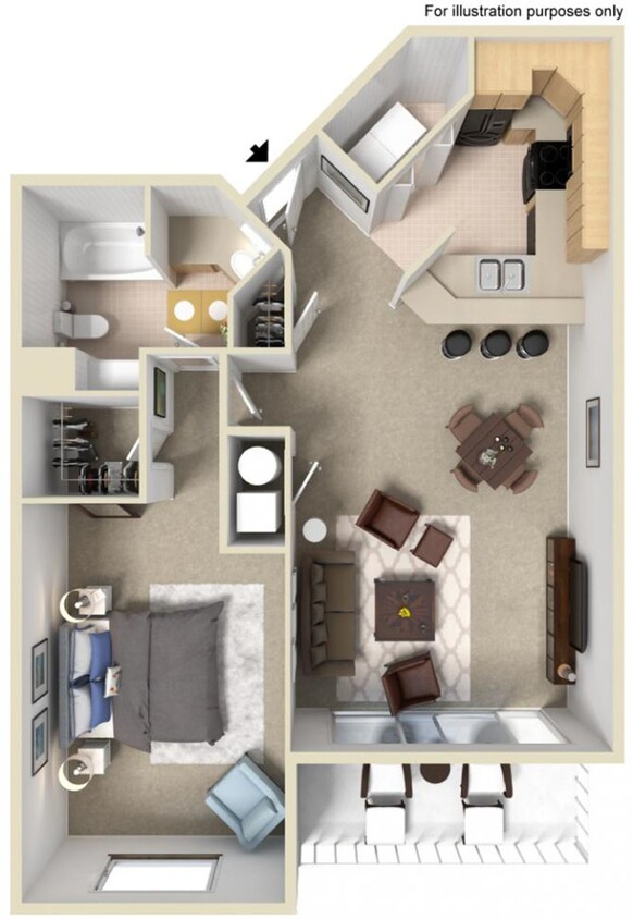 Floor Plan - 1Bed/1Bath (a)