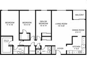 3BR/2BA Floor Plan