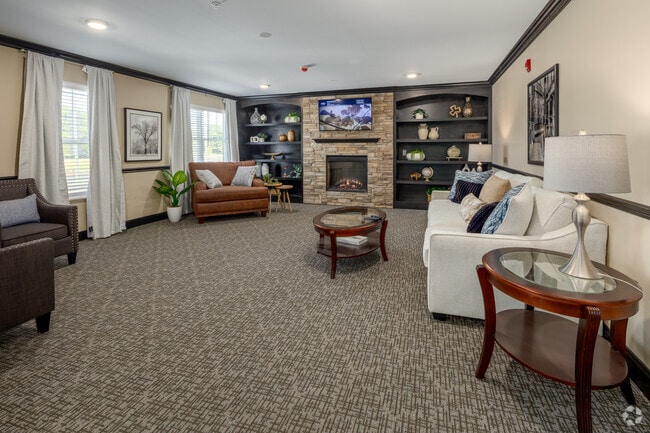 Fireplace Lounge - Fox Run Senior Apartments