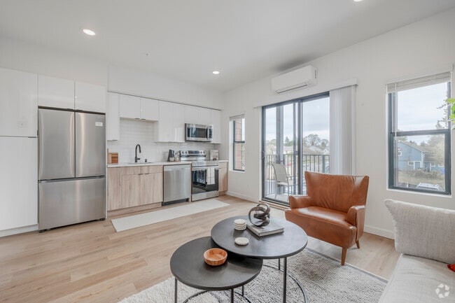 1BR, 1BA - 565SF - Sala de estar/cocina - The Meadowlark