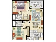Model C | 2 Bedrooms, 2 Bath