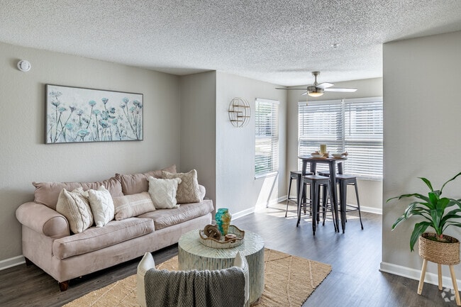 Pelican 2BR, 2BA - 962SF - Living Room/Dining Room - The Point at Naples