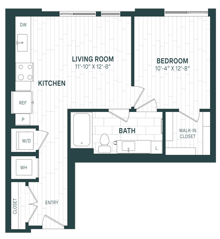 Floor Plan - 1 Bed/1 Bath-A06
