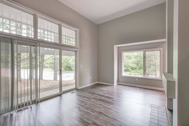 Living area with large windows