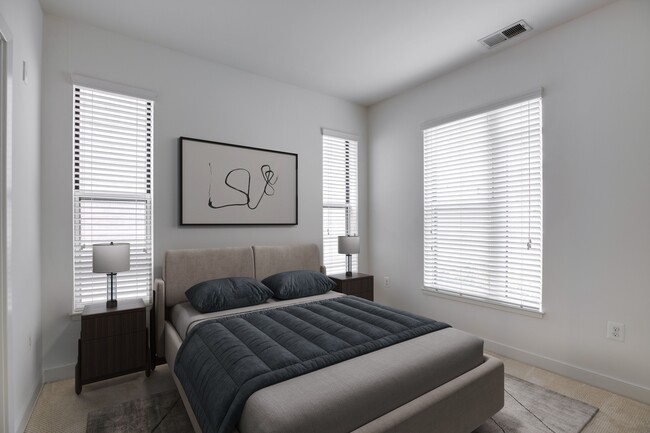 Two-bedroom bedroom (virtually staged)