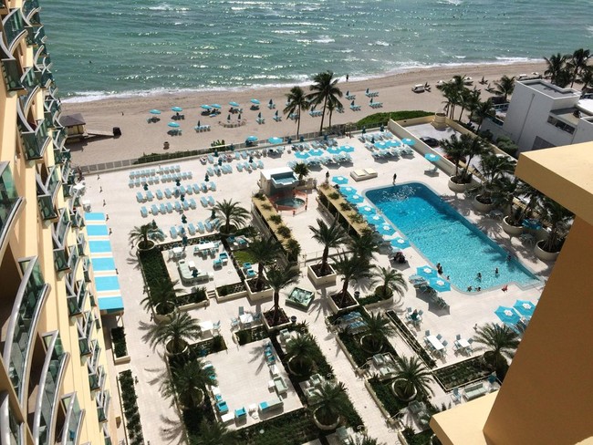 Aerial View of Pool Deck - 2501 S Ocean Dr Condo Unit The Wave Hollywood #1527