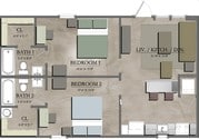 2HAB/2BA Lodge
