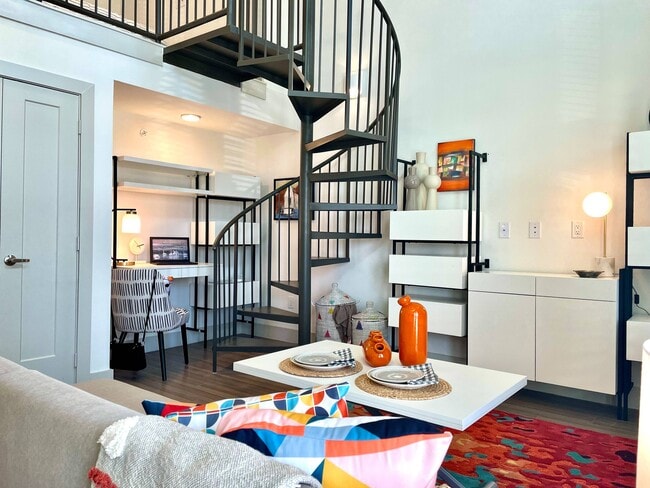 3Waller Loft - Model Living room with office space - 3Waller Apartments