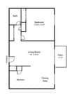 1 Bedroom Floor Plan | Park Place Apartments