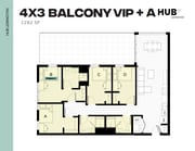 4x3 Balcony VIP + A