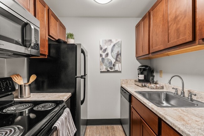 Cocina de los apartamentos con vista al valle