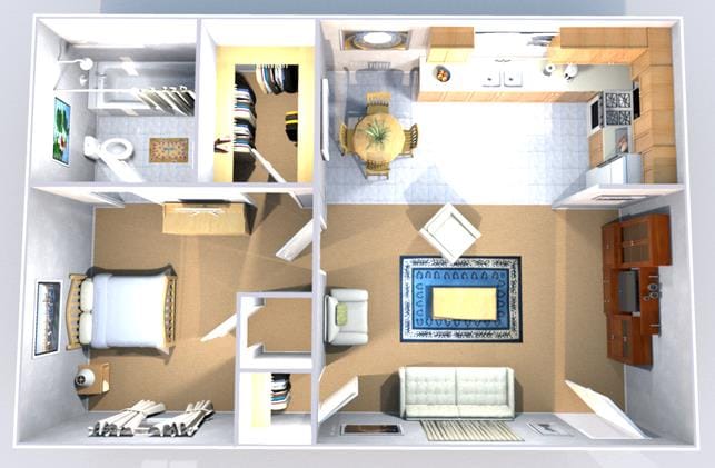 1HAB, 1BA - 685 ft² - University Lofts