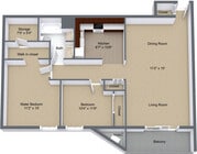 2 Bedroom 1 Bath