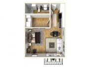 Studio / 1 Bath - 540 SF