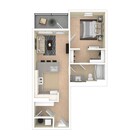 1 dormitorio / 1 baño A4 680 pies cuadrados
