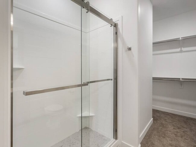 Shower with Glass Sliding Door
