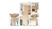 2x1 A bedroom