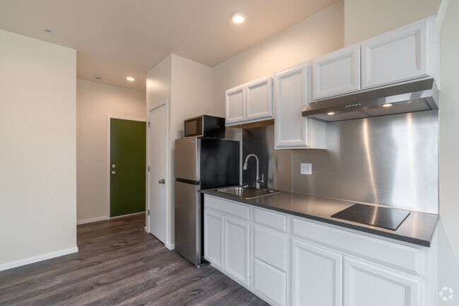 Studio - Unit B - Kitchen - Hanford Studios Apartments