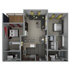 2 Bedroom 2 Bathroom Apartment Floorplan