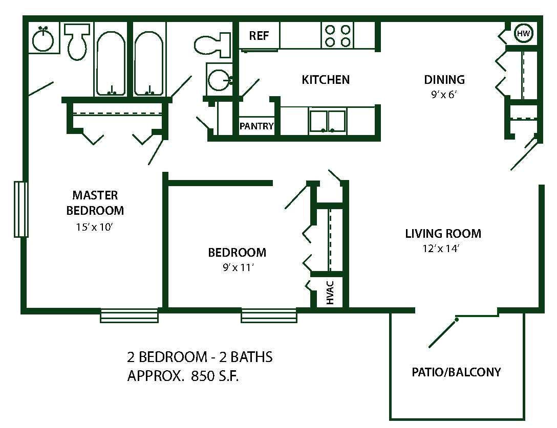 Floor Plan - Two Bedroom