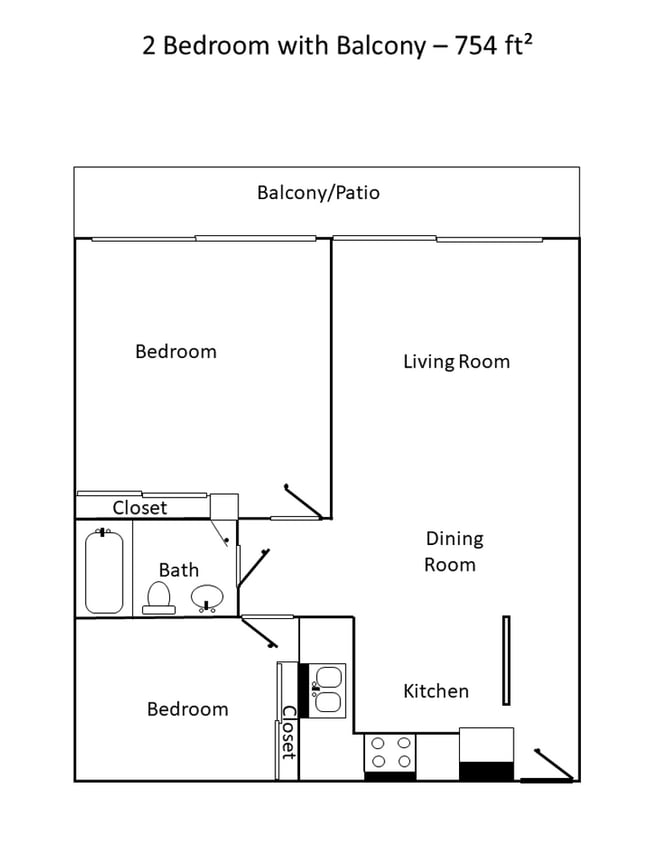 Photo - 2 Bedroom with Balcony Unit D231