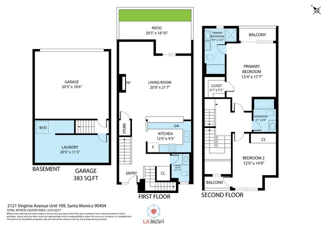 Plano de planta (loft + terraza no mostrados) - 2121 Virginia Ave