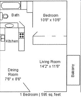 1BR/1BA - 1 Bedroom