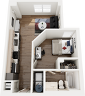 Signature at Varsity A5 1 Bedroom Floor Plan