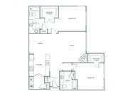 Two Bedroom Two Bath (1212 SF)