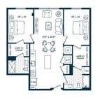 Two Bedroom Two Bath (1010 SF)